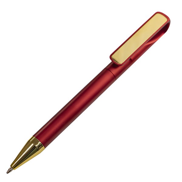 Ручка шариковая GLOSSY GOLD - Ручка шариковая GLOSSY GOLD, красный металлик/золотой, пластик, металл