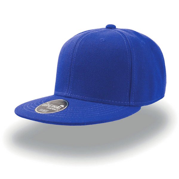 Бейсболка SNAP BACK, 6 клиньев, пластиковая застежка - Бейсболка "SNAP BACK", 6 клиньев, пластик. застежка, синий, 100% п/э,100% х/б, 400 гр/м2
