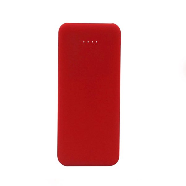 Внешний аккумулятор Arrida 5000mAh, с покрытием Baby skin - Внешний аккумулятор Arrida 5000mAh, с покрытием Baby skin, красный