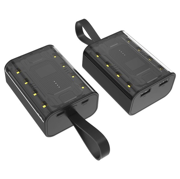Внешний аккумулятор Courage, 5000 Mah, черный - Внешний аккумулятор Courage, 5000 Mah, черный