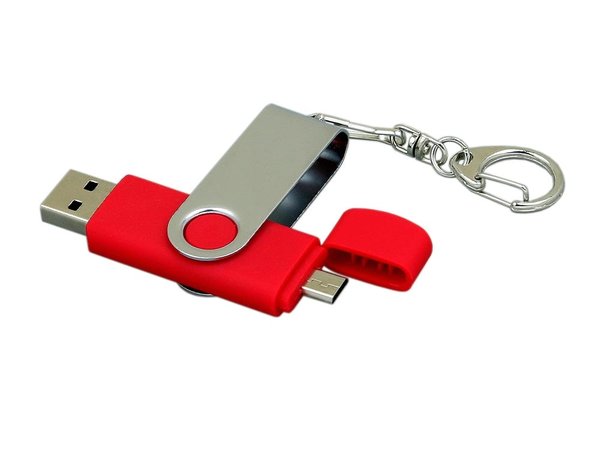 USB 2.0- флешка на 32 Гб с поворотным механизмом и дополнительным разъемом Micro USB - USB 2.0- флешка на 32 Гб с поворотным механизмом и дополнительным разъемом Micro USB