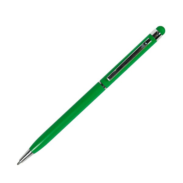 Ручка шариковая со стилусом TOUCHWRITER - TOUCHWRITER, ручка шариковая со стилусом для сенсорных экранов, зеленый/хром, металл