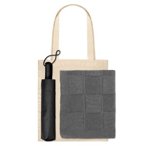 подарочный набор леванте (levante), серый (зонт, плед, шоппер)