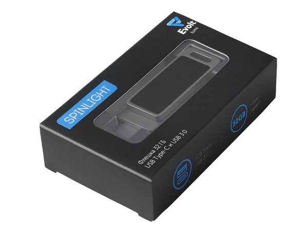 USB3.0/ Type-C флешка 2в1 на 32 ГБ «Спинлайт» с подсветкой - USB3.0/ Type-C флешка 2в1 на 32 ГБ «Спинлайт» с подсветкой
