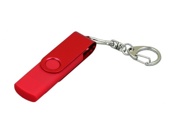 USB 2.0- флешка на 32 Гб с поворотным механизмом и дополнительным разъемом Micro USB - USB 2.0- флешка на 32 Гб с поворотным механизмом и дополнительным разъемом Micro USB