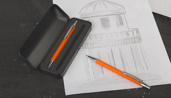 Ручка шариковая "Ray", покрытие soft touch - Ручка шариковая "Ray", покрытие soft touch оранжевый