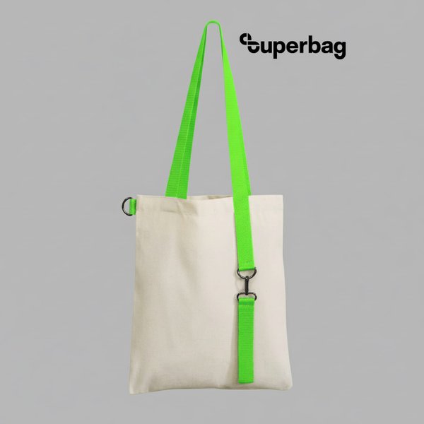 Шоппер Superbag с ремувкой 4sb - Шоппер Superbag с ремувкой 4sb (неокрашенный с салатовым)