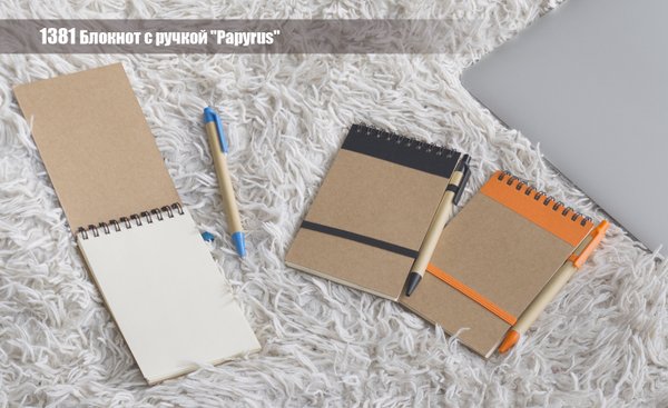 Блокнот с ручкой "Papyrus" - Блокнот с ручкой "Papyrus" оранжевый