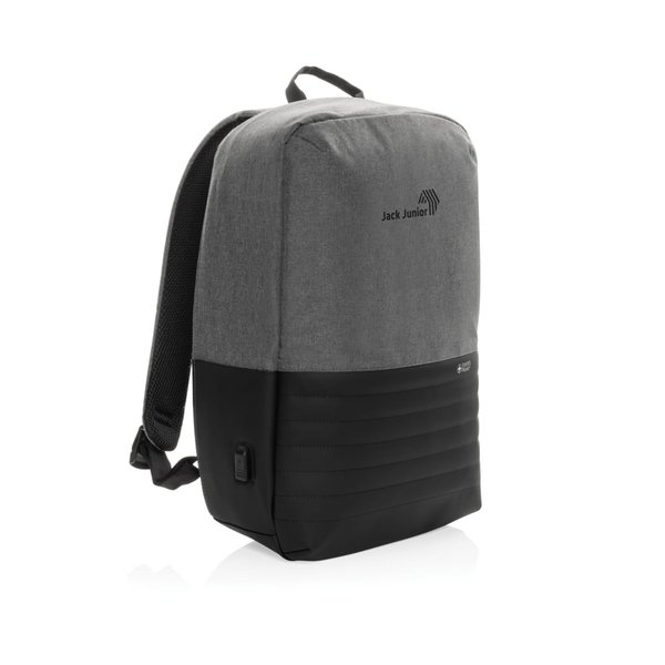 Антикражный рюкзак для ноутбука Swiss Peak с RFID-защитой из rPET AWARE™, 15,6’’ - Антикражный рюкзак для ноутбука Swiss Peak с RFID-защитой из rPET AWARE™, 15,6’’