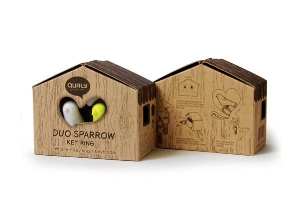 Держатель и брелок для ключей Duo Sparrow, белый - Держатель и брелок для ключей Duo Sparrow, белый