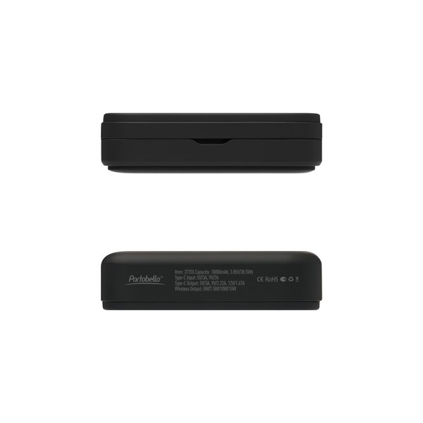 Внешний аккумулятор Юнион PD (Union PD) 10000mAh с функцией беспроводной зарядки 15W, черный
