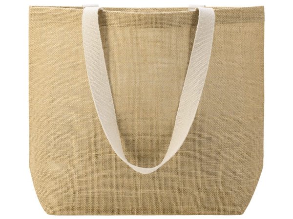 Сумка Jute джутовая с широким дном и карманом - Сумка Jute джутовая с широким дном и карманом