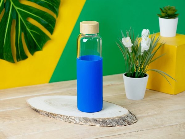 Стеклянная бутылка для воды в силиконовом чехле «Refine» - Стеклянная бутылка для воды в силиконовом чехле «Refine»