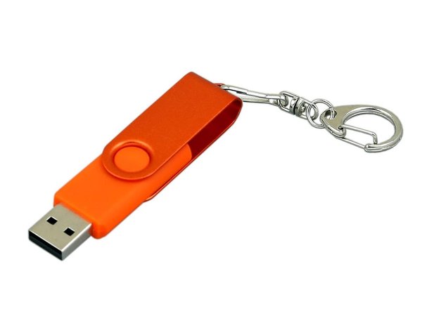 USB 2.0- флешка промо на 32 Гб с поворотным механизмом и однотонным металлическим клипом - USB 2.0- флешка промо на 32 Гб с поворотным механизмом и однотонным металлическим клипом