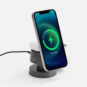 станция беспроводной зарядки с подсветкой lume, серая