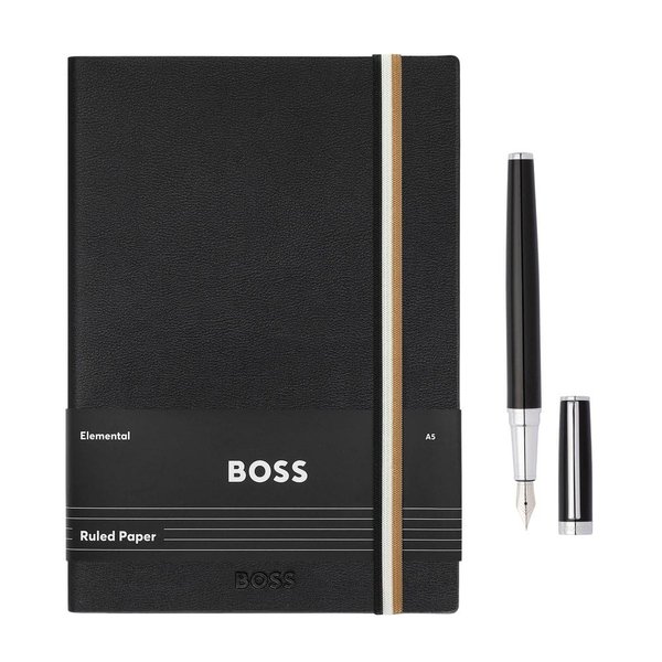 Набор HUGO BOSS (перьевая ручка и блокнот A5) - Набор HUGO BOSS (перьевая ручка и блокнот A5)