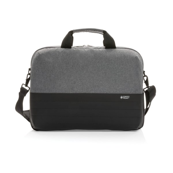Сумка для ноутбука Swiss Peak с RFID-защитой из rPET AWARE™, 15,6’’ - Сумка для ноутбука Swiss Peak с RFID-защитой из rPET AWARE™, 15,6’’