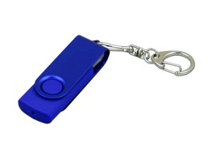 usb 2.0- флешка промо на 16 гб с поворотным механизмом и однотонным металлическим клипом