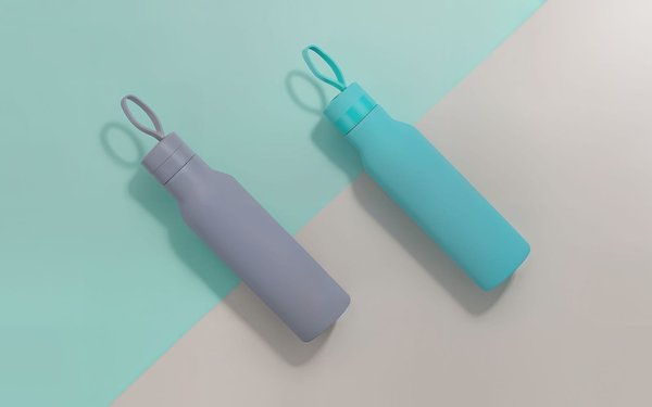 Бутылка для воды "Фитнес" 700 мл, покрытие soft touch - Бутылка для воды "Фитнес" 700 мл, покрытие soft touch бирюзовый