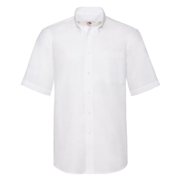 Рубашка мужская SHORT SLEEVE OXFORD SHIRT 130 - Рубашка "Short Sleeve Oxford Shirt", белый_2XL, 70% х/б, 30% п/э, 130 г/м2