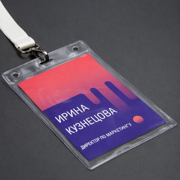 Карман для выставочного бейджа Expo, вертикальный, 10,3х16,1см - Карман для выставочного бейджа Expo, вертикальный, 10,3х16,1см (прозрачный)