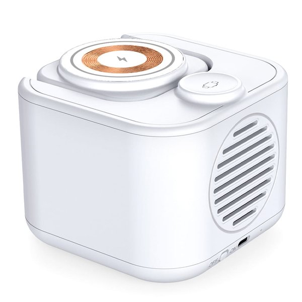 Беспроводная колонка Powerbox 5W с беспроводной зарядкой 15W,белый - Беспроводная колонка Powerbox 5W с беспроводной зарядкой 15W,белый