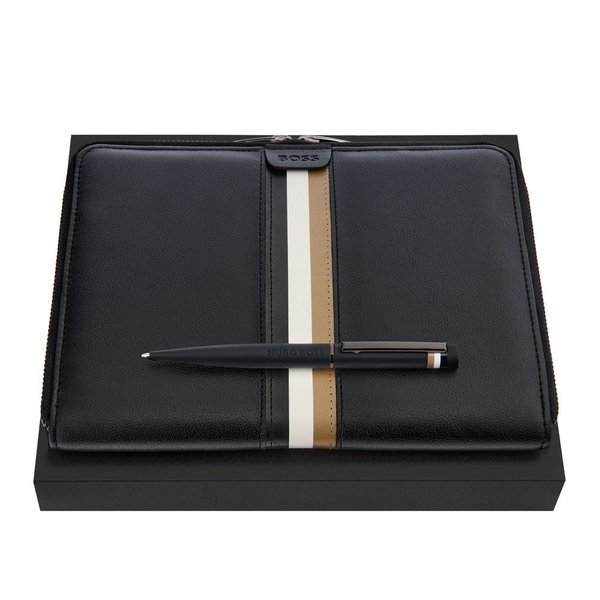 Набор HUGO BOSS Black (шариковая ручка и папка для конференций формата A5) - Набор HUGO BOSS Black (шариковая ручка и папка для конференций формата A5)