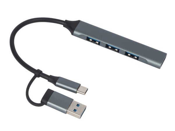 USB-хаб «Link» с коннектором 2-в-1 USB-C и USB-A, 2.0/3.0 - USB-хаб «Link» с коннектором 2-в-1 USB-C и USB-A, 2.0/3.0