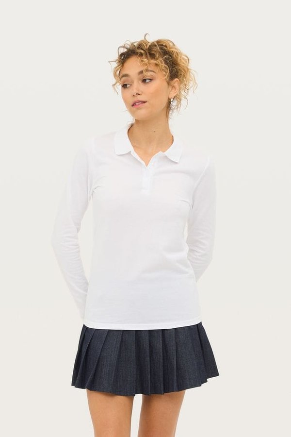 Рубашка поло женская с длинным рукавом Perfect LSL Women, черный меланж