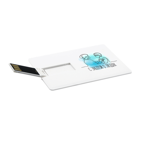 Флешка Card 16 Гб, белая - Флешка Card 16 Гб, белая