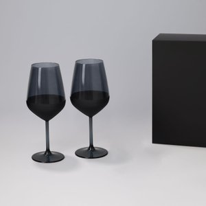 подарочный набор 2 бокала для вина блэк эдишн (black edition) в черной коробке