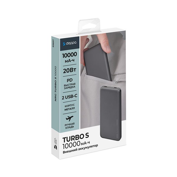 Внешний АКБ NRG Turbo S 10000 mAh, 20Вт - Внешний АКБ NRG Turbo S 10000 mAh, 20Вт