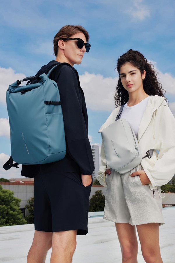 Антикражный рюкзак Urban Roll-top - Антикражный рюкзак Urban Roll-top, голубой