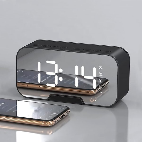 Часы-метеостанция Allora с Bluetooth колонкой функцией Hands free, черные - Часы-метеостанция Allora с Bluetooth колонкой функцией Hands free, черные