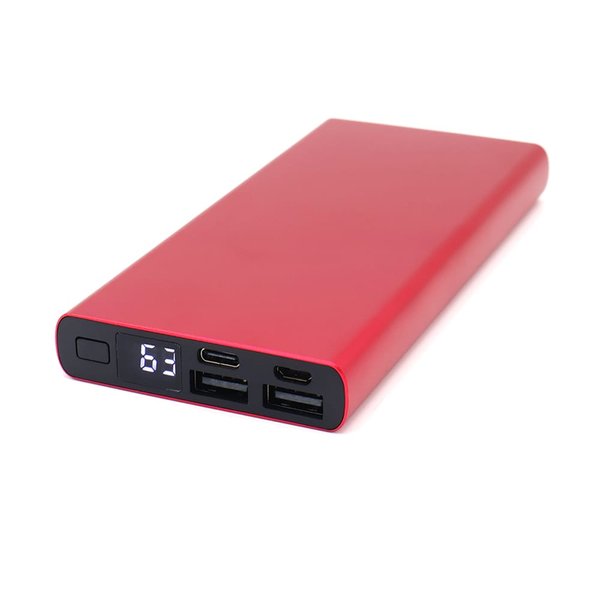 Внешний аккумулятор Höginn в металлическом корпусе, 10000mAh - Внешний аккумулятор Höginn в металлическом корпусе, 10000mAh, красный.