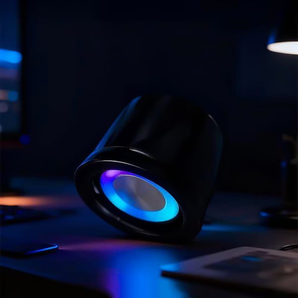 Магнитная беспроводная Bluetooth колонка-подставка Wave 5W, черная - Магнитная беспроводная Bluetooth колонка-подставка Wave 5W, черная