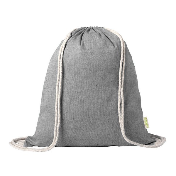 Рюкзак KONIM из переработанного хлопка - Рюкзак KONIM, черный, 42x38 см, 100% переработанный хлопок, 120 г/м2