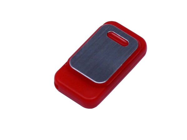 USB 2.0- флешка промо на 32 Гб прямоугольной формы, выдвижной механизм - USB 2.0- флешка промо на 32 Гб прямоугольной формы, выдвижной механизм