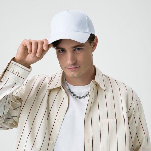 Бейсболка Фит (Fit), 5 клиньев, белый