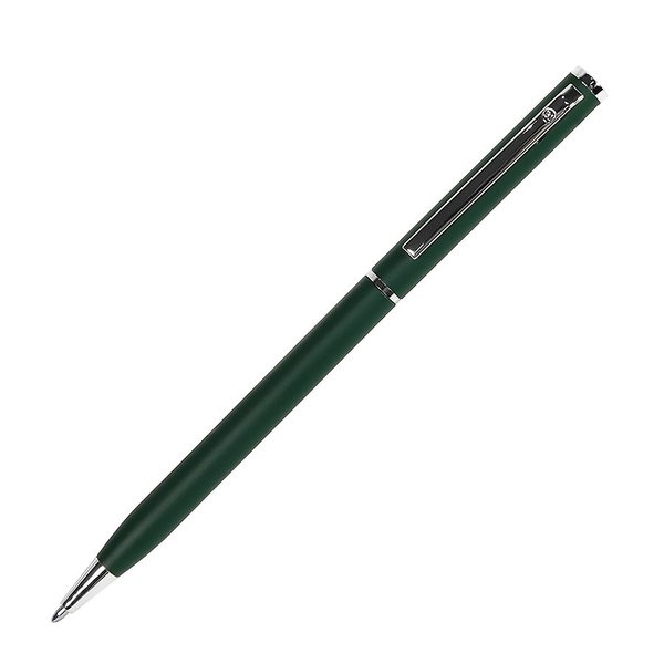 Ручка шариковая SLIM SILVER - SLIM, ручка шариковая, зеленый/хром, металл
