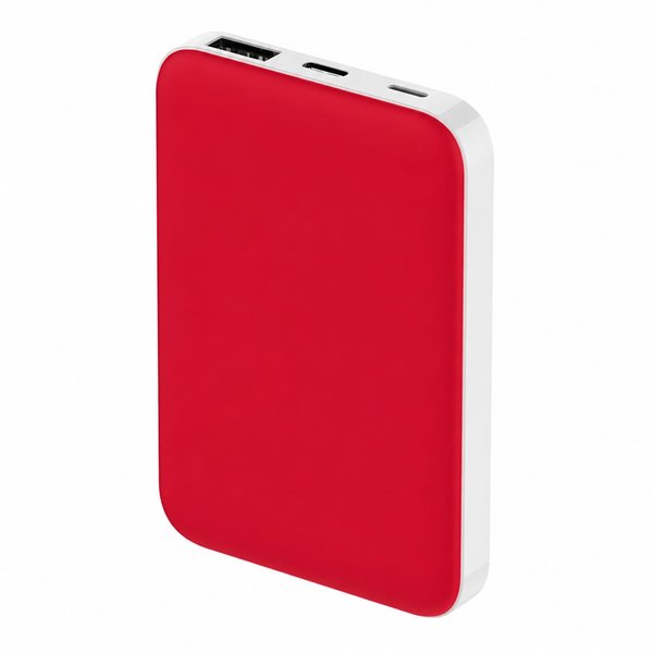 Внешний аккумулятор Fluffy, 5000 Mah - Внешний аккумулятор Fluffy, 5000 Mah, красный
