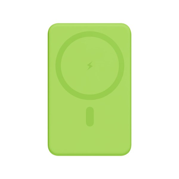 Внешний аккумулятор Ларго PD (Largo PD) 5000mAh с функцией беспроводной зарядки 15W, салатовый