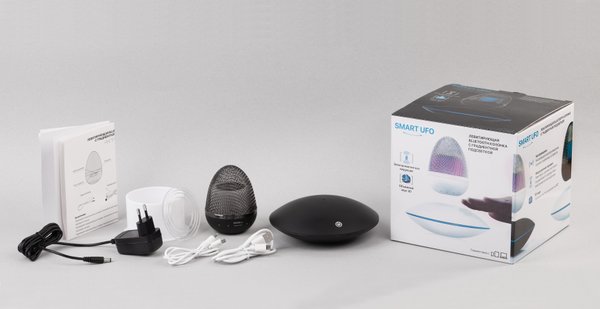 Левитирующая bluetooth колонка "Smart UFO" 3Вт с разноцветной подсветкой - Левитирующая bluetooth колонка "Smart UFO" 3Вт с разноцветной подсветкой черный с синим