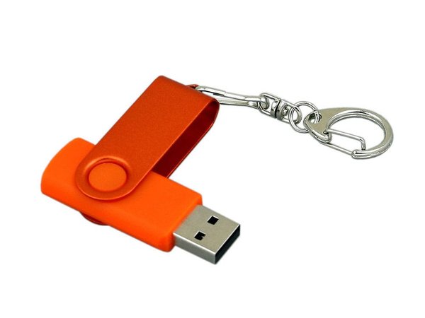 USB 3.0- флешка промо на 64 Гб с поворотным механизмом и однотонным металлическим клипом - USB 3.0- флешка промо на 64 Гб с поворотным механизмом и однотонным металлическим клипом