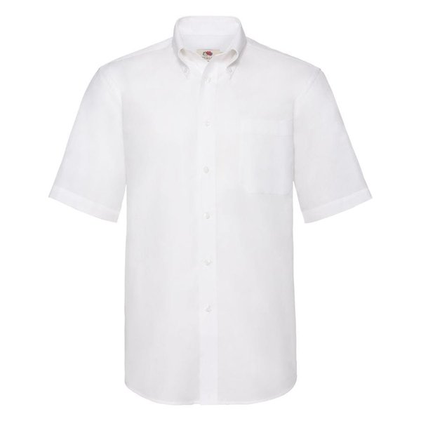 Рубашка мужская SHORT SLEEVE OXFORD SHIRT 130 - Рубашка "Short Sleeve Oxford Shirt", белый_L, 70% х/б, 30% п/э, 130 г/м2