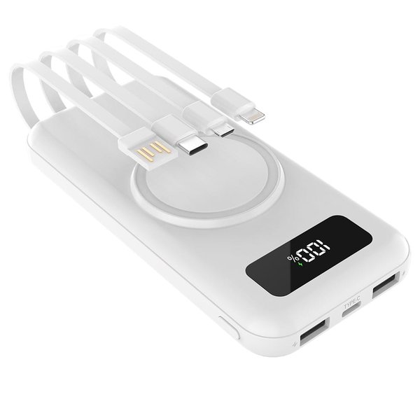 Внешний аккумулятор Authority с беспроводной зарядкой (5W), 10000 mAh - Внешний аккумулятор Authority с беспроводной зарядкой (5W), 10000 mAh, белый
