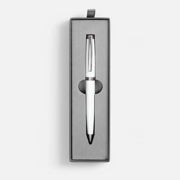 Ручка шариковая Letra Chrome в футляре, белая