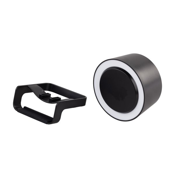 Bluetooth колонка-подставка "Smart Loud" с беспроводным (10W) зарядным устройством, лампой и подсветкой логотипа - Bluetooth колонка-подставка "Smart Loud" с беспроводным (10W) зарядным устройством, лампой и подсветкой логотипа черный
