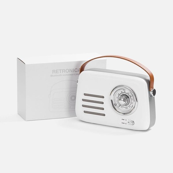 Bluetooth-колонка с радио Retronica, белая