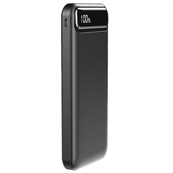 Внешний аккумулятор Groovy 10000 Mah с быстрой зарядкой, черный - Внешний аккумулятор Groovy 10000 Mah с быстрой зарядкой, черный